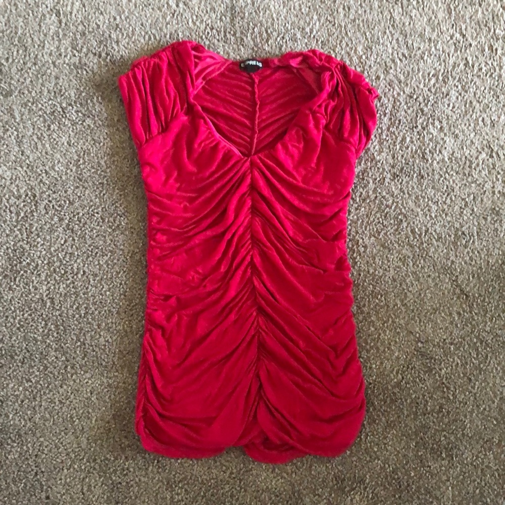 Express Hot Pink Ruched Top XS